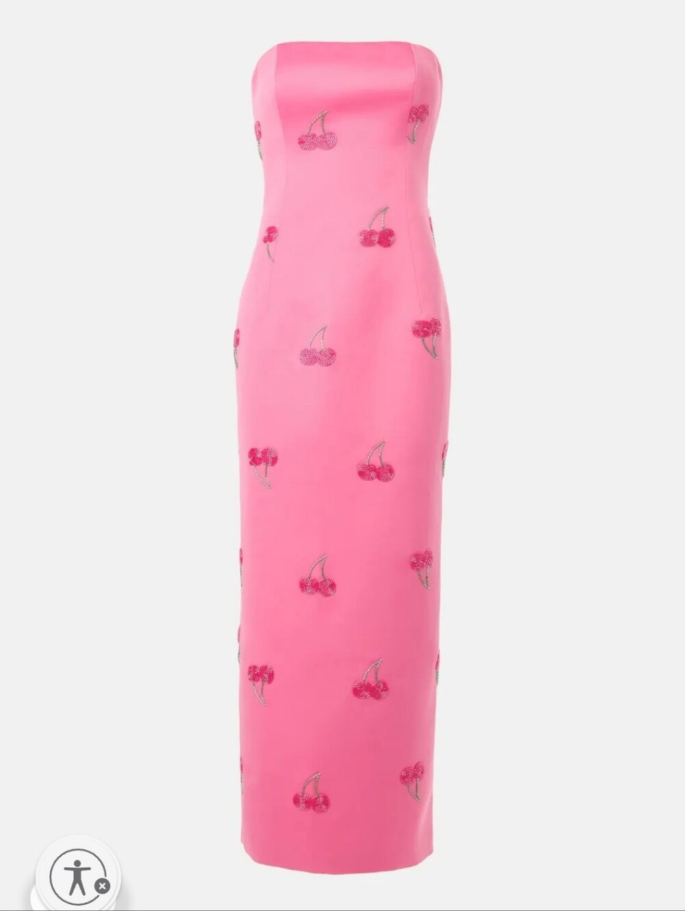 Leo Lin Rayna Embellished Bustier Maxi Dress Pink Cherries Summer Bridesmaid 6